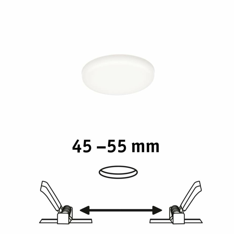 Paulmann LED Einbaupanel Veluna VariFit rund 75mm 4,5W 400lm 4000K IP44 Satin