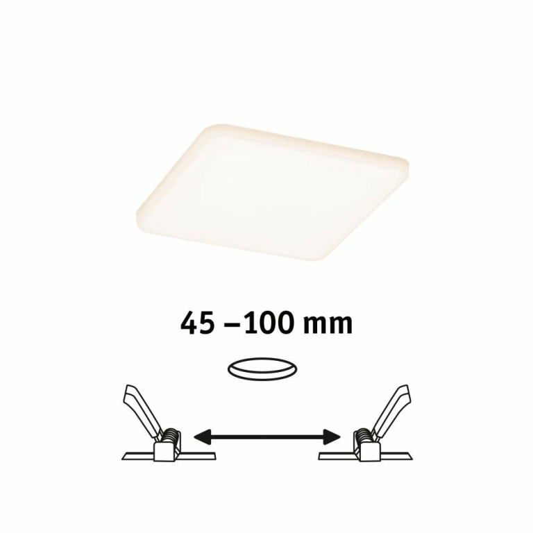 Paulmann LED Einbaupanel Veluna VariFit IP44 eckig 125x125mm 8,5W 3.000K Satin