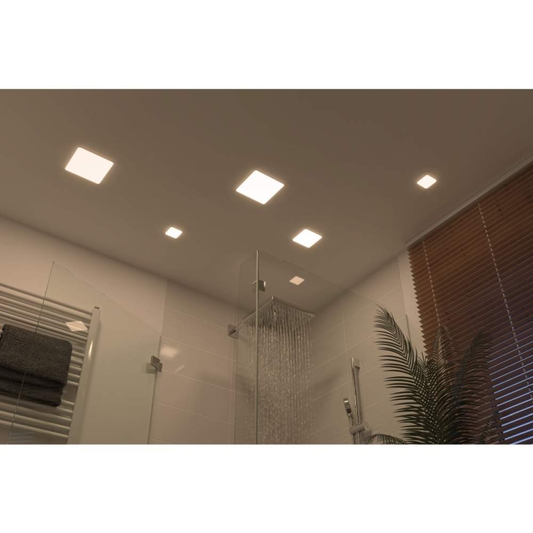Paulmann LED Einbaupanel Veluna VariFit IP44 eckig 75x75mm 4,5W 4.000K Satin