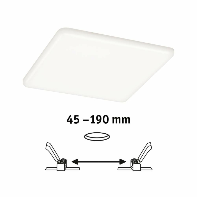 Paulmann LED Einbaupanel Veluna VariFit IP44 eckig 185x185mm 17,5W 4.000K Satin