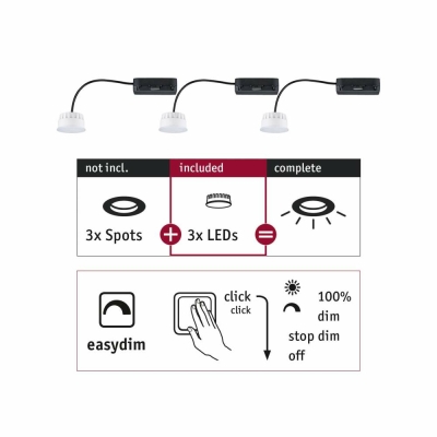 Paulmann Einbauleuchte Choose LED-Modul Coin 3er-Set 6,5W 2700K EasyDim 230V