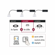 Einbauleuchte Choose LED-Modul Coin 3er-Set 6,5W 2700-6500K White Switch 230V