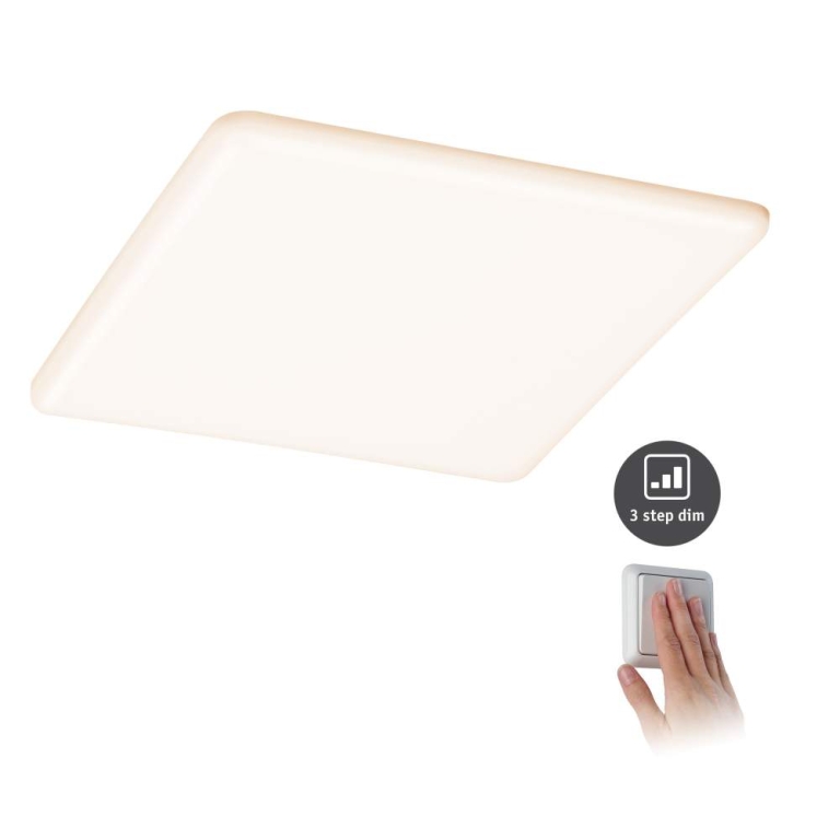 Paulmann LED Einbaupanel Veluna VariFit IP44 3-Stufen-dimmbar eckig 215x215mm 21W 3.000K Satin