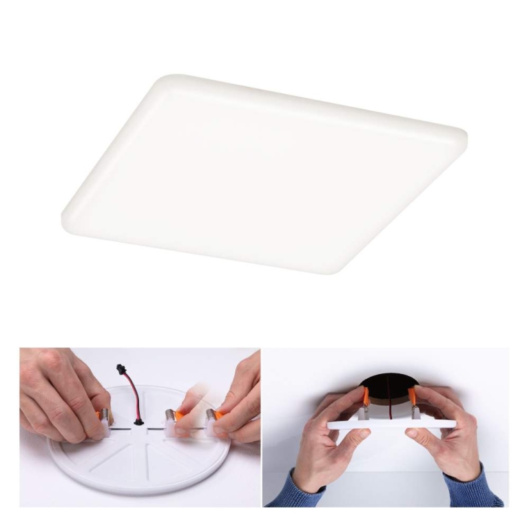 Paulmann LED Einbaupanel Veluna VariFit IP44 3-Stufen-dimmbar eckig 185x185mm 17,5W 4.000K Satin