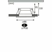 Einbaulechte Cole GU10 max. 10W Weiß/Schwarz matt