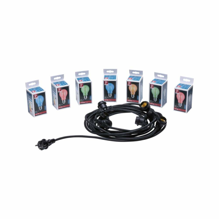 Paulmann Outdoor Lichterkette schwarz 8,5m 7xE27 230V