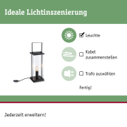 Plug & Shine Laterne Classic 51,5 cm IP44 Anthrazit