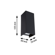 House Außenwandleuchte Flame 2x2,8W IP44 3.000K Anthrazit 230V