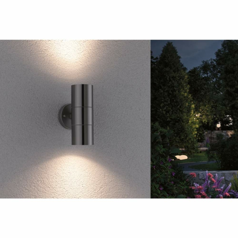 Paulmann House Außenwandleuchte Flame IP44 max. 2x35W GU10 Edelstahl gebürstet 230V