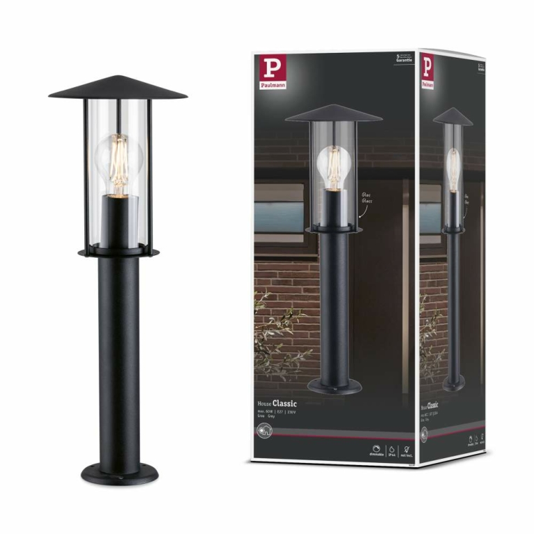 94396 max. Classic IP44 mit Lampen1a Dunkelgrau | Paulmann W Outdoor E27 Wandleuchte