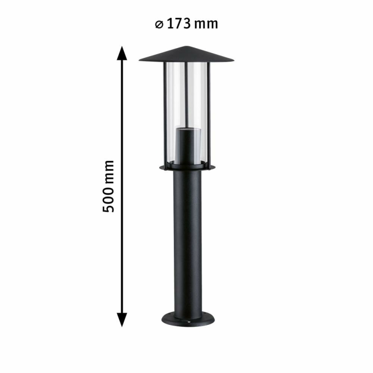 Paulmann Outdoor Pollerleuchte Classic Dunkelgrau IP44 E27 ohne Leuchtmittel