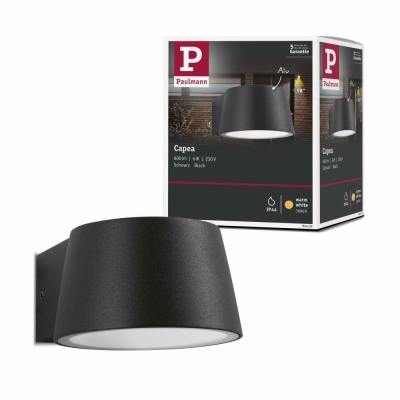 Paulmann Outdoor Wandleuchte Capea Schwarz IP44 6W 230V Warmweiß