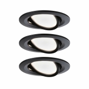 LED Einbauleuchte Nova rund 3x6,5W Schwarz/Matt schwenkbar 3-Stufen-dimmbar Warmweiß