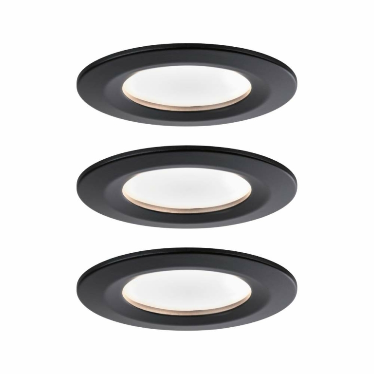 Paulmann LED Einbauleuchte Nova rund 3x6,5W Warmweiß Schwarz/Matt starr