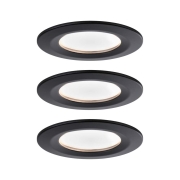 LED Einbauleuchte Nova rund 3x6,5W Warmweiß Schwarz/Matt starr