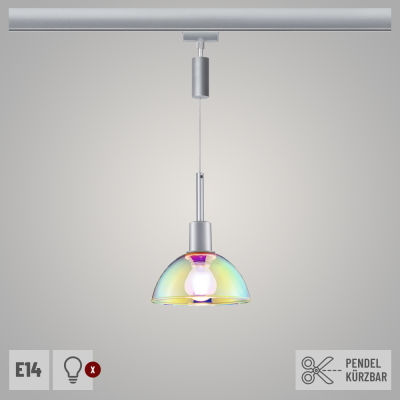 URail Pendel Sarrasani Chrom matt, Dichroic max. 20W E14 ohne Leuchtmittel