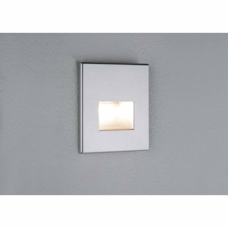 Paulmann LED Wandeinbauleuchte Edge Quadro Chrom matt eckig 80x5mm 1,2W 50lm 2700K 230V