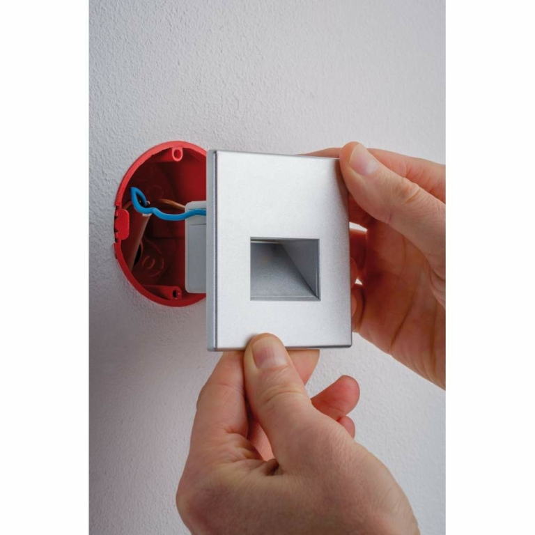 Paulmann LED Wandeinbauleuchte Edge Quadro Chrom matt eckig 80x5mm 1,2W 50lm 2700K 230V