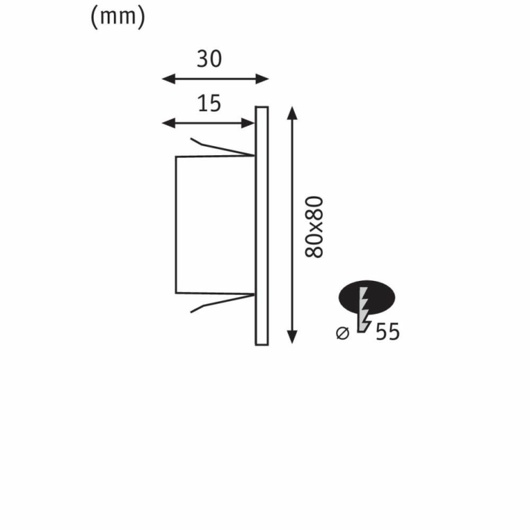 Paulmann LED Wandeinbauleuchte Edge Quadro Chrom matt eckig 80x5mm 1,2W 50lm 2700K 230V