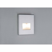 LED Wandeinbauleuchte Edge Quadro Chrom matt eckig 80x5mm 1,2W 50lm 2700K 230V