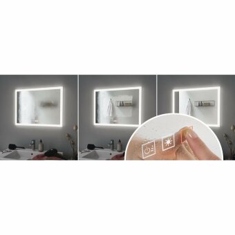 HomeSpa LED Leuchtspiegel Mirra eckig IP44 Spiegel/Weiß 22W WhiteSwitch