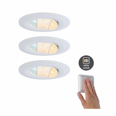 Paulmann HomeSpa LED Einbauleuchte Calla IP65 1x5,5W 230V WhiteSwitch schwenkbar 3er-Set inkl. Leuchtmittel