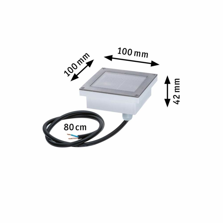 Paulmann LED Bodeneinbauleuchte Brick 10x10cm mit Bewegungsmelder & Dämmerungssensor aluminium grau rostfrei IP67 3000K 230V