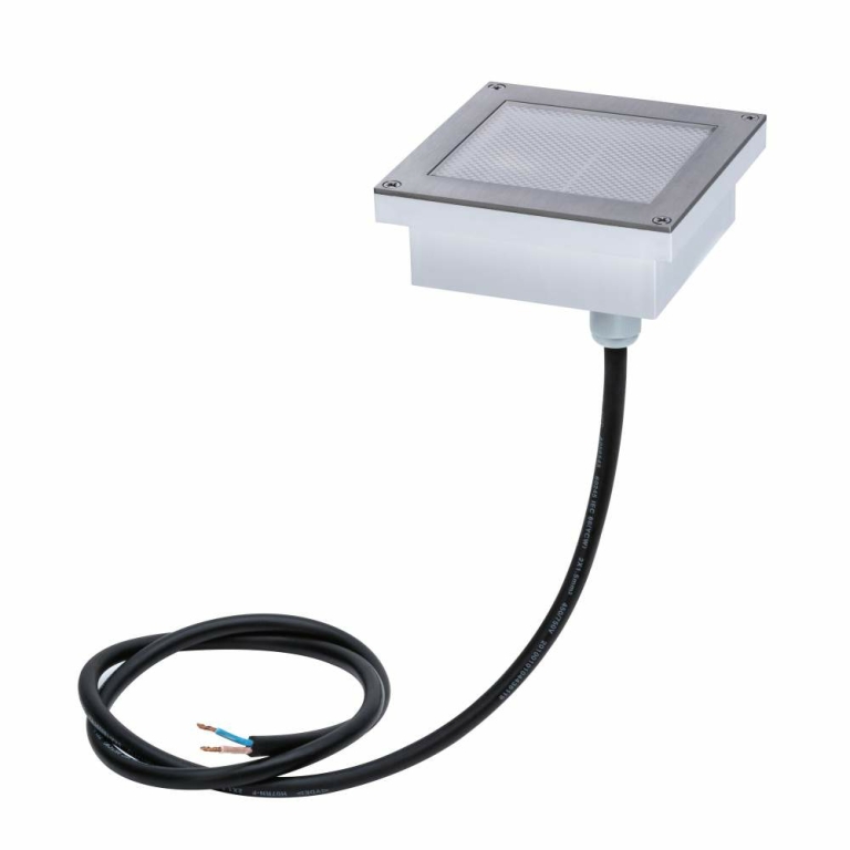 Paulmann LED Bodeneinbauleuchte Brick 10x10cm mit Bewegungsmelder & Dämmerungssensor aluminium grau rostfrei IP67 3000K 230V