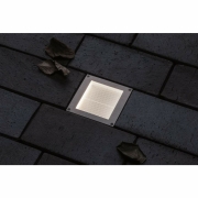 LED Bodeneinbauleuchte Brick 10x10cm mit Bewegungsmelder & Dämmerungssensor aluminium grau rostfrei IP67 3000K 230V