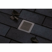 LED Bodeneinbauleuchte Brick 10x10cm mit Bewegungsmelder & Dämmerungssensor aluminium grau rostfrei IP67 3000K 230V