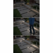 LED Bodeneinbauleuchte Brick 10x10cm mit Bewegungsmelder & Dämmerungssensor aluminium grau rostfrei IP67 3000K 230V