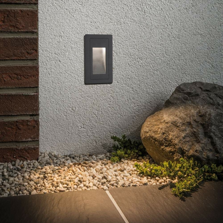 Paulmann Outdoor Wandeinbauleuchte High LED Schwarz IP44 4W 230V Warmweiß 105x60mm