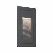 Outdoor Wandeinbauleuchte High LED Schwarz IP44 4W 230V Warmweiß 105x60mm