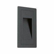 Outdoor Wandeinbauleuchte High LED Schwarz IP44 4W 230V Warmweiß 105x60mm