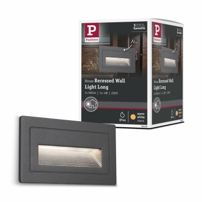 Paulmann Outdoor Wandeinbauleuchte Long LED Schwarz IP44 4W 230V Warmweiß