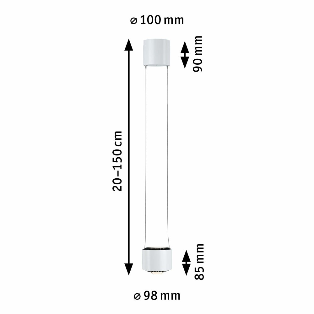 Paulmann 94971 URail LED Pendelleuchte Aldan Weiß 85W 2700K dimmbar (LED  fest | Lampen1a