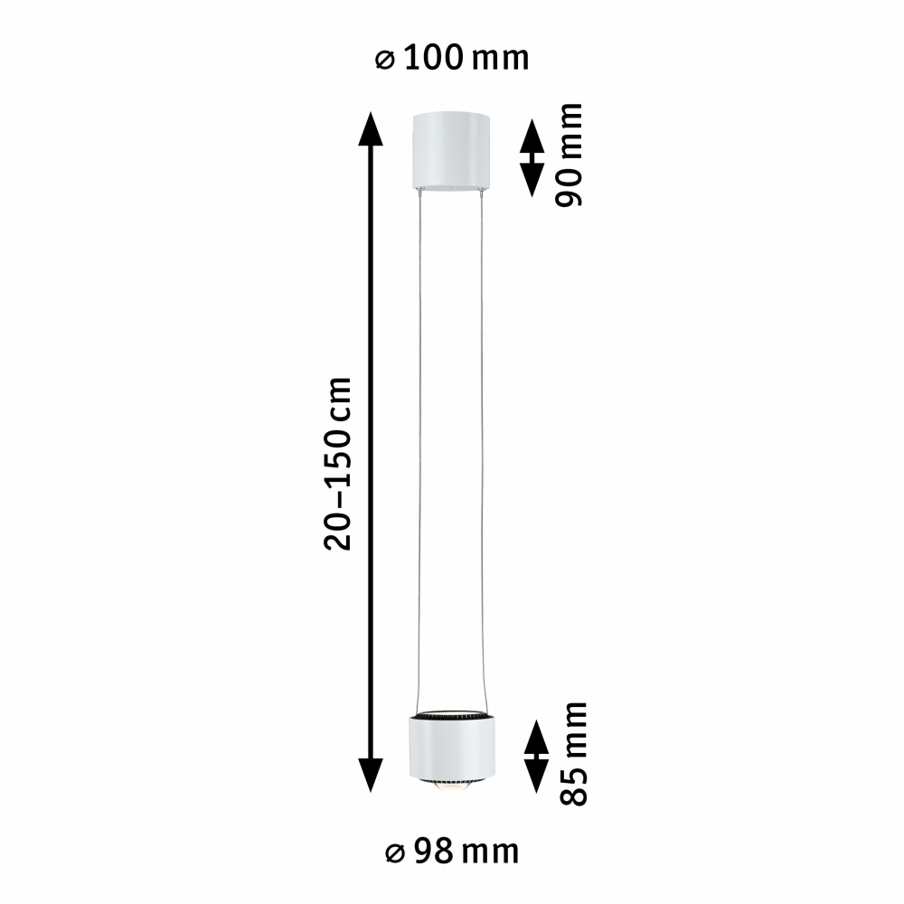 94971 Aldan dimmbar Paulmann 85W URail 2700K fest Pendelleuchte | Weiß (LED Lampen1a LED