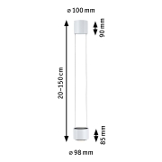 URail LED Pendelleuchte Aldan Weiß 8,5W 2700K dimmbar (LED fest verbaut)