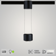 URail LED Pendelleuchte Aldan Schwarz matt 8,5W 2700K dimmbar (LED fest verbaut)