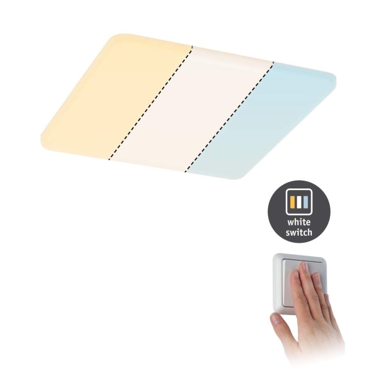 Paulmann LED Einbaupanel Veluna VariFit mit White-Switch eckig IP44 1300lm 17W 215mm x 215mm