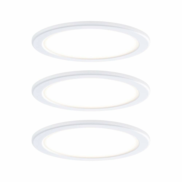 Paulmann Möbel LED Schrankleuchte Pukk Weiß rund Warmweiß 3er-Set inkl. Trafo 230V