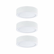 Möbel LED Schrankleuchte Pukk Weiß rund Warmweiß 3er-Set inkl. Trafo 230V