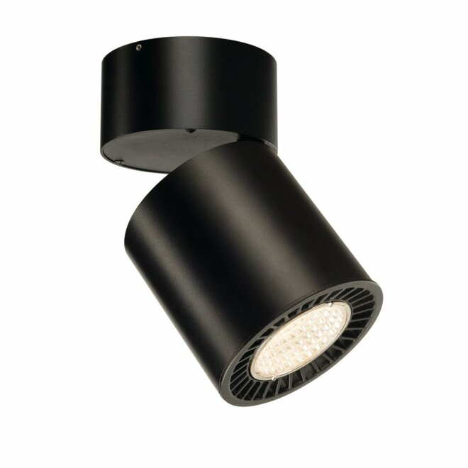 SLV SUPROS CL Indoor LED Deckenaufbauleuchte, rund, schwarz, 3000K, 60° Reflektor, CRI90, 3380lm