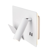 SOMNILA SPOT Indoor LED Wandaufbauleuchte 3000K weiß Version links inkl. USB Anschluss
