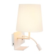 SOMNILA FLEX Indoor LED Wandaufbauleuchte 3000K weiß Version links inkl. USB Anschluss