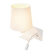 SOMNILA FLEX Indoor LED Wandaufbauleuchte 3000K weiß Version links inkl. USB Anschluss