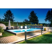 L-LINE OUT 80 FL Pole, Outdoor LED Stehleuchte horizontal anthrazit CCT switch 3000/4000K