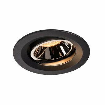 SLV NUMINOS DL M, Indoor LED Deckeneinbauleuchte schwarz/chrom 2700K 20° kardanisch dreh- und schwenkbar