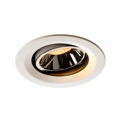SLV NUMINOS DL M, Indoor LED Deckeneinbauleuchte weiß/chrom 2700K 20° kardanisch dreh- und schwenkbar