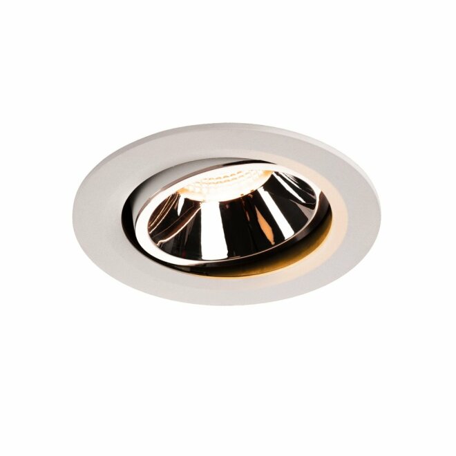 SLV NUMINOS DL L, Indoor LED Deckeneinbauleuchte weiß/chrom 2700K 40° kardanisch dreh- und schwenkbar